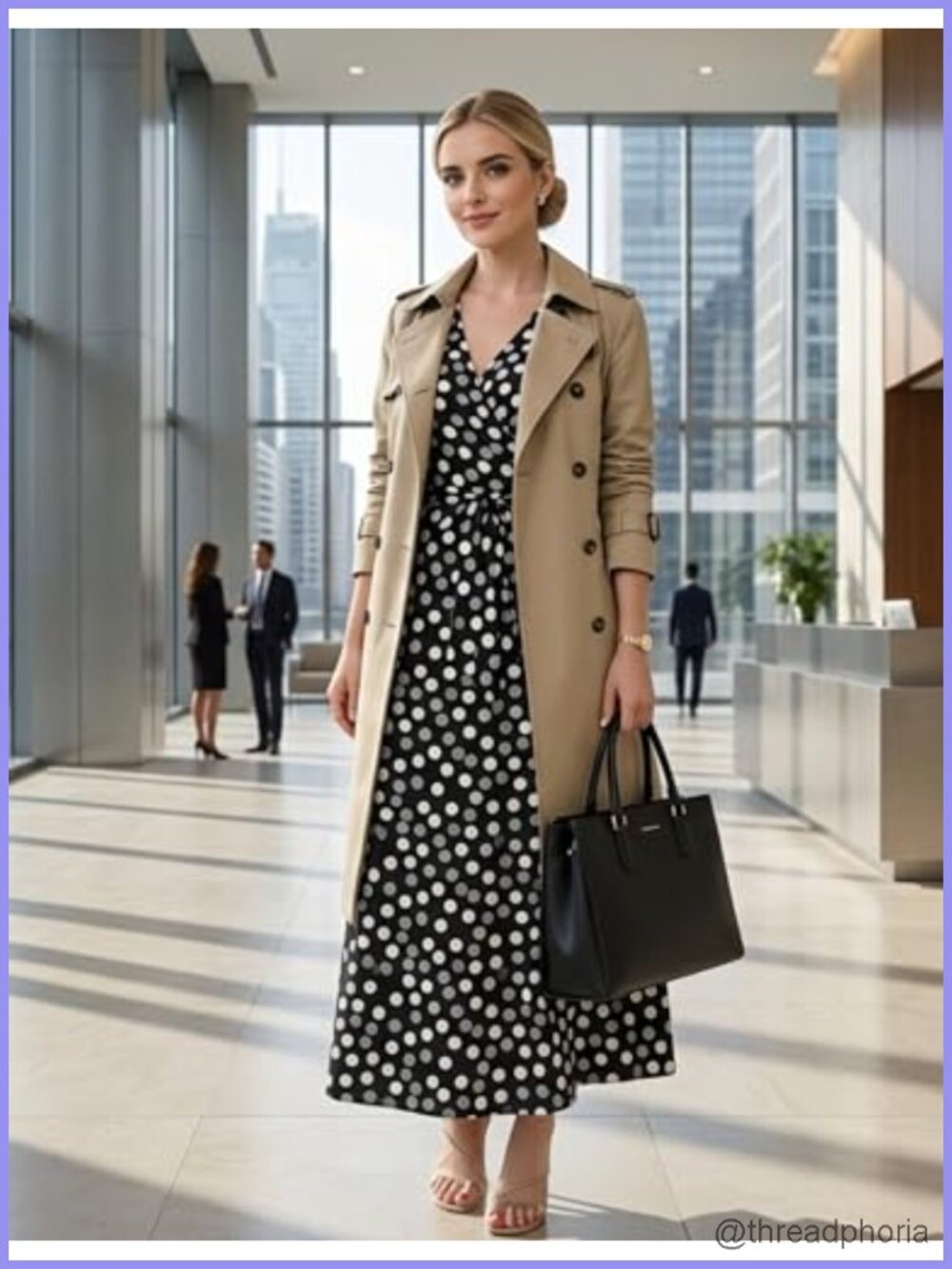 Women's 3/4 Sleeve V-Neck Faux Wrap Maxi Dress Summer Casual Flowy with Belt - Picture 3 of 6